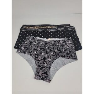 Victorias Secret Panties Lot of 3 Leopard Logo Shortie Floral Hipster Womens L